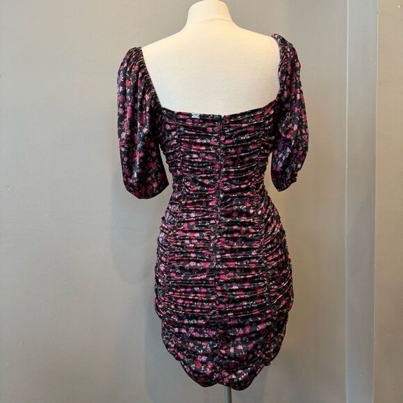 For Love & Lemons Melrose Black Floral Mini Dress L Coquette Sexy Valentines LBD - Picture 4 of 16